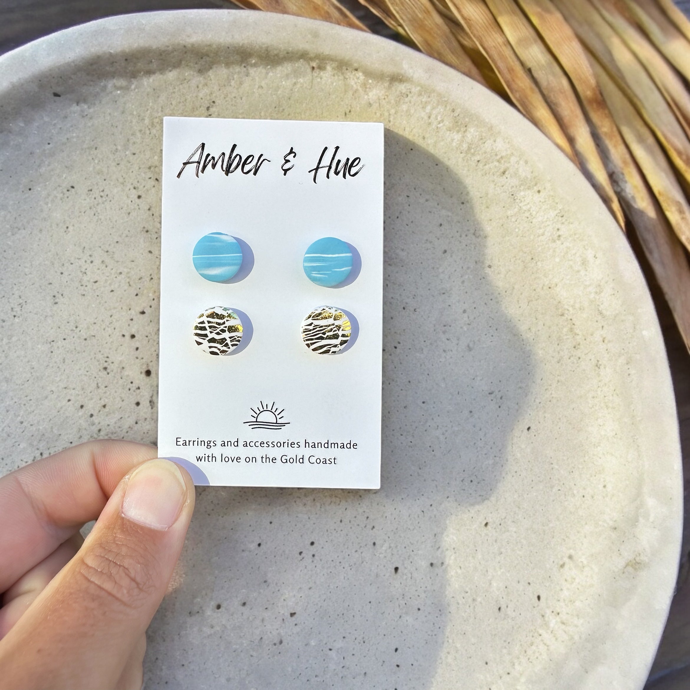 Stud Pack: Aqua Marbled and Gold